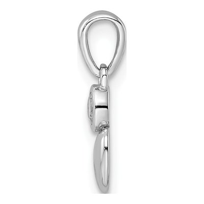 Sterling Silver White Topaz Heart Pendant – view 3