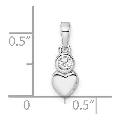 Sterling Silver White Topaz Heart Pendant – view 4