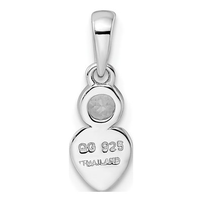 Sterling Silver White Topaz Heart Pendant – view 5