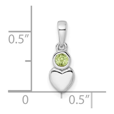 Sterling Silver Peridot Heart Pendant – view 4