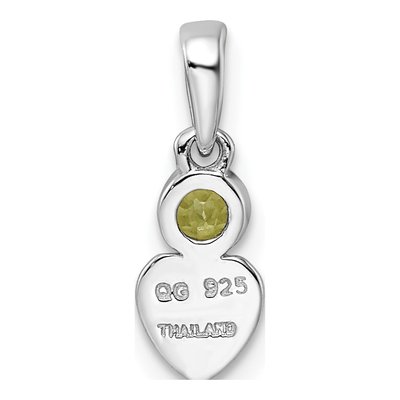 Sterling Silver Peridot Heart Pendant – view 5