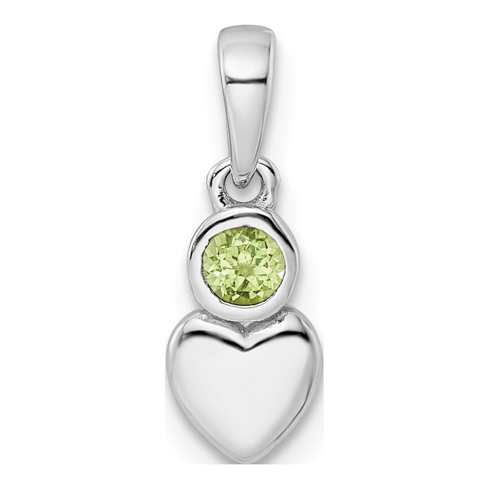 Sterling Silver Peridot Heart Pendant