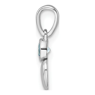 Sterling Silver Sky Blue Topaz Heart Pendant – view 3