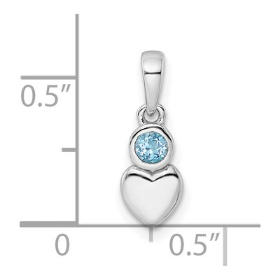 Sterling Silver Sky Blue Topaz Heart Pendant – view 4