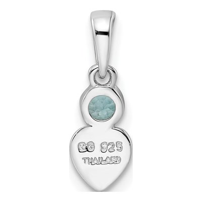 Sterling Silver Sky Blue Topaz Heart Pendant – view 5