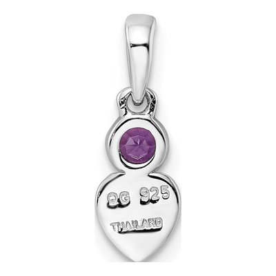 Sterling Silver Amethyst Heart Pendant – view 5