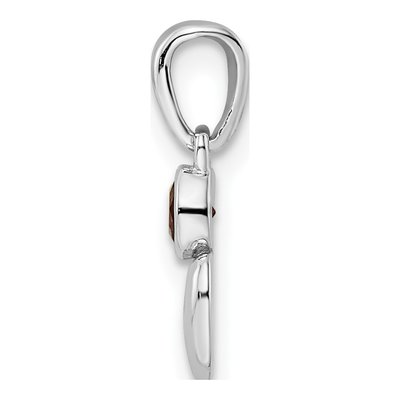 Sterling Silver Garnet Heart Pendant – view 3