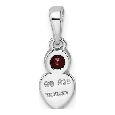 Sterling Silver Garnet Heart Pendant – view 5