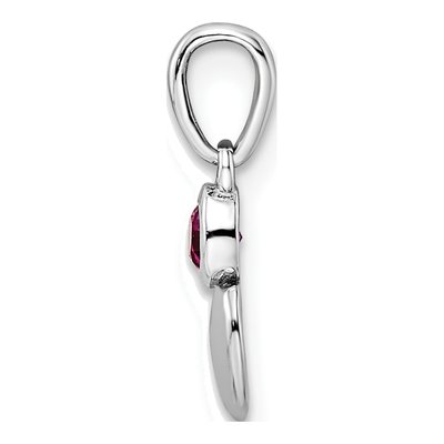 Sterling Silver Lab-Created Ruby Heart Pendant – view 3