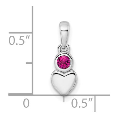 Sterling Silver Lab-Created Ruby Heart Pendant – view 4
