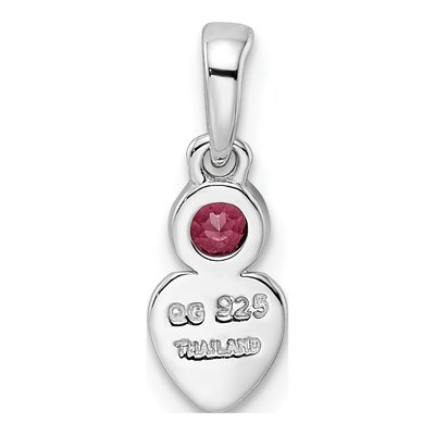 Sterling Silver Rhodolite Garnet Heart Pendant – view 5