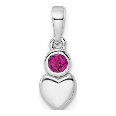 Sterling Silver Rhodolite Garnet Heart Pendant
