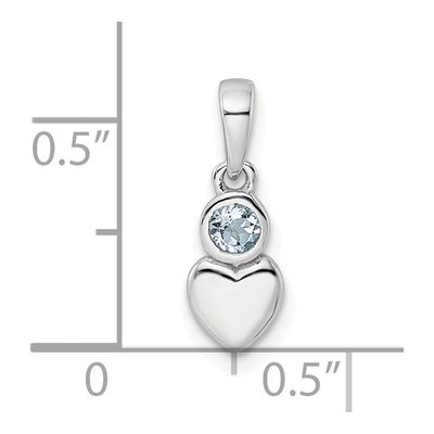 Sterling Silver Aquamarine Heart Pendant – view 4