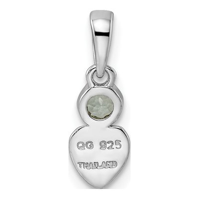 Sterling Silver Aquamarine Heart Pendant – view 5
