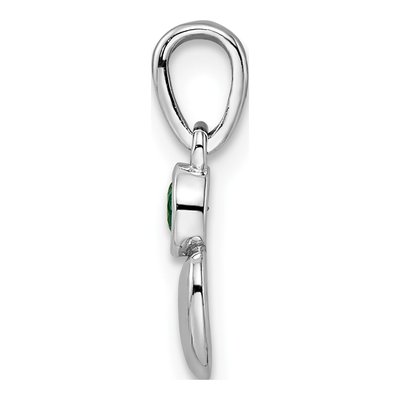 Sterling Silver Lab-Created Emerald Heart Pendant – view 3