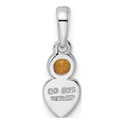 Sterling Silver Citrine Heart Pendant | November Birthstone – view 5