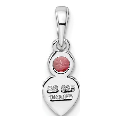 Sterling Silver Pink Tourmaline Heart Pendant – view 5