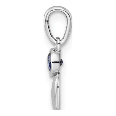 Sterling Silver Lab-Created Sapphire Heart Pendant – view 3