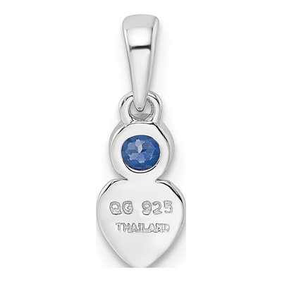 Sterling Silver Lab-Created Sapphire Heart Pendant – view 5