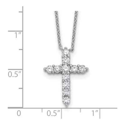 Sterling Silver CZ April Birthstone Cross Necklace – view 5