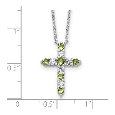 Sterling Silver CZ August Birthstone Cross Necklace – view 5