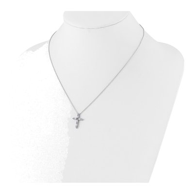 Sterling Silver CZ June Birthstone Cross Necklace – view 4
