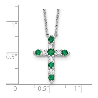 Sterling Silver CZ May Birthstone Cross Necklace – view 5