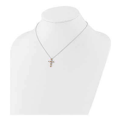 Sterling Silver CZ November Birthstone Cross Necklace – view 4