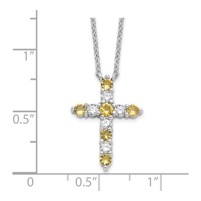 Sterling Silver CZ November Birthstone Cross Necklace – view 5