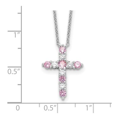 Sterling Silver CZ Cross Necklace – view 5