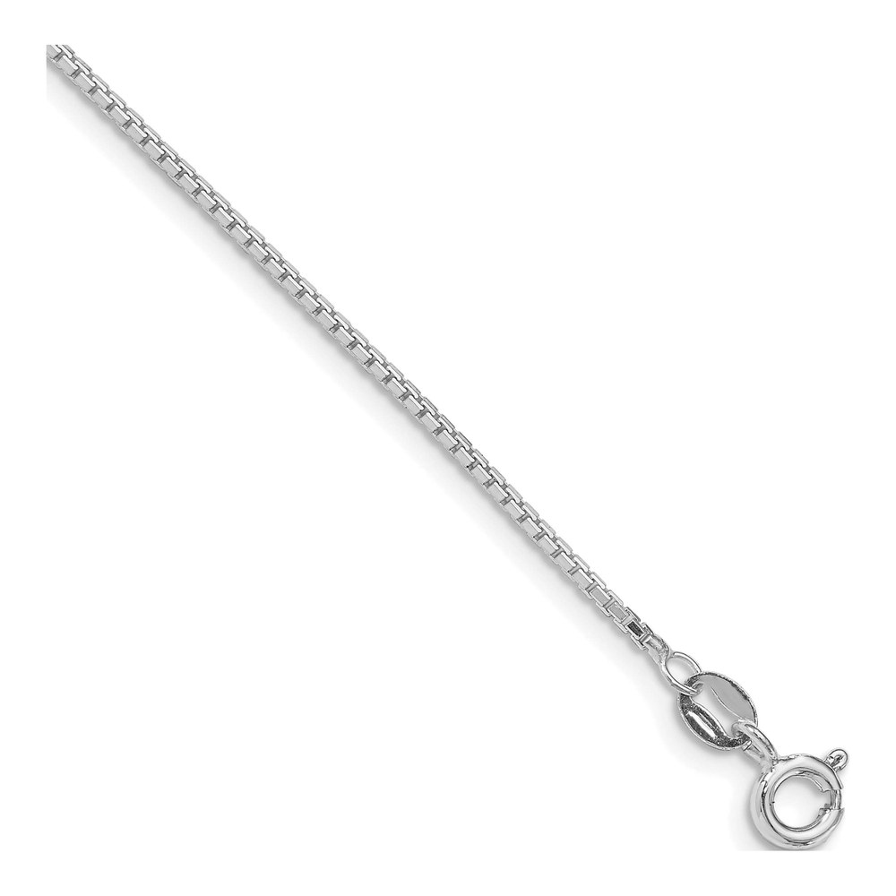 26 Inch Sterling Silver Rhodium-Plated 1.15mm 8 Sided Box Chain Necklace with Spring Ring Clasp