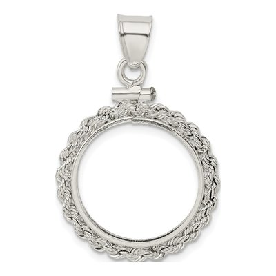 Sterling Silver Screw Top Coin Bezel Pendant – view 4