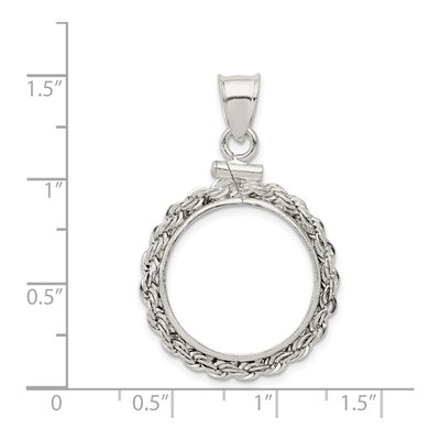 Sterling Silver Screw Top Coin Bezel Pendant – view 5