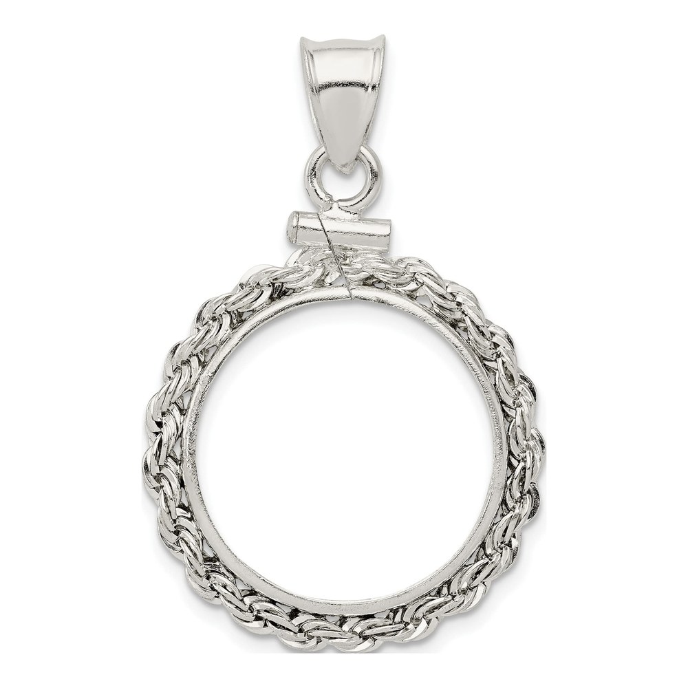 Sterling Silver Screw Top Coin Bezel Pendant