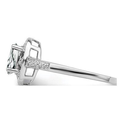 Sterling Silver White Topaz & Diamond Ring – view 4