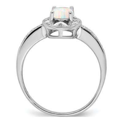 Sterling Silver Diamond Birthstone Ring – view 3
