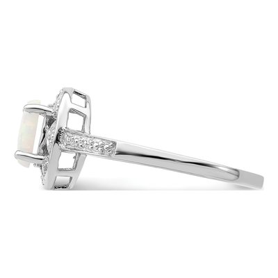 Sterling Silver Diamond Birthstone Ring – view 4