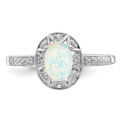 Sterling Silver Diamond Birthstone Ring – view 6