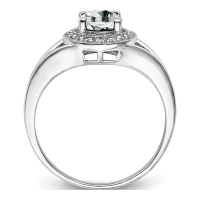 Sterling Silver White Topaz & Diamond Ring – view 3