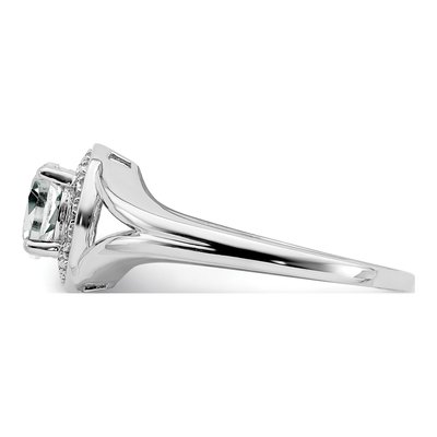 Sterling Silver White Topaz & Diamond Ring – view 4