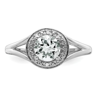 Sterling Silver White Topaz & Diamond Ring – view 5
