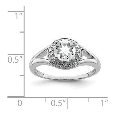 Sterling Silver White Topaz & Diamond Ring – view 6