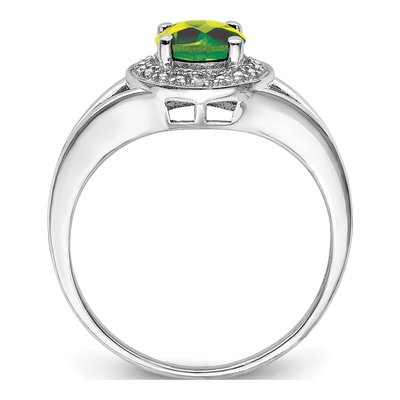 Sterling Silver Peridot & Diamond Ring – view 3