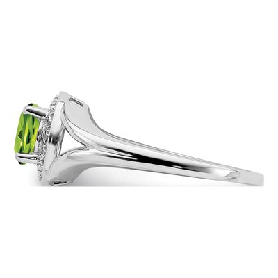 Sterling Silver Peridot & Diamond Ring – view 4