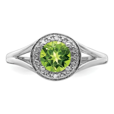 Sterling Silver Peridot & Diamond Ring – view 5
