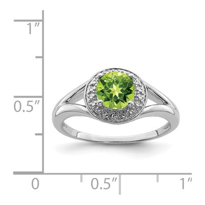 Sterling Silver Peridot & Diamond Ring – view 6
