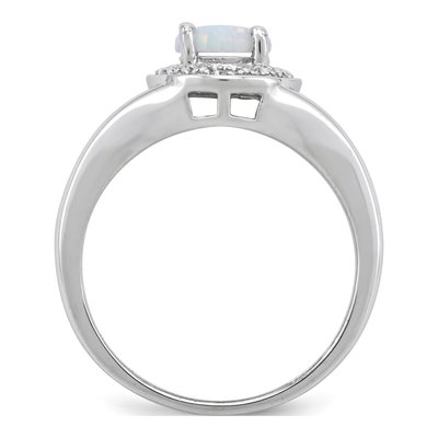 Sterling Silver Diamond Birthstone Ring – view 3
