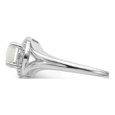 Sterling Silver Diamond Birthstone Ring – view 4