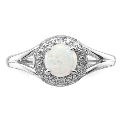 Sterling Silver Diamond Birthstone Ring – view 5