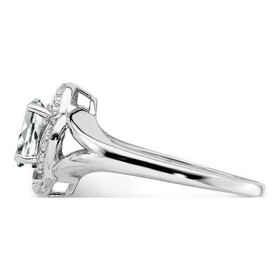 Sterling Silver White Topaz & Diamond Ring – view 4